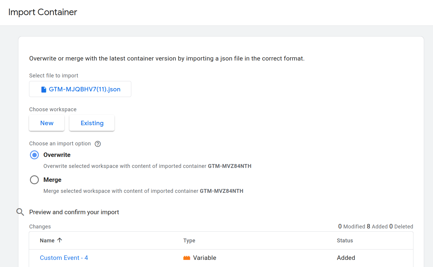 Recover any GTM container